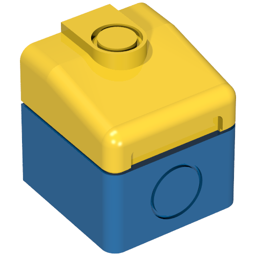 Lego Duplo Train Cabin End with Yellow Top / Blue