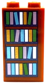 Lego Brick 1 x 2 x 3 with Book Case with Holographic Books Pattern (Sticker) - Set 43193