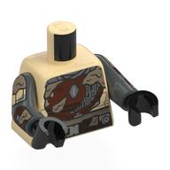 Lego Torso Armor, Reddish Brown Panels, Dark Brown Strap, Mud Stains Print, Dark Bluish Gray Arms, Black Hands