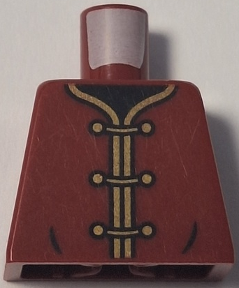 Lego Torso Robe with Gold Trim and 3 Clasps Pattern / Dark Red