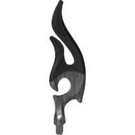 Lego Wave / Flame Rounded Double with Axle with Marbled Black Pattern