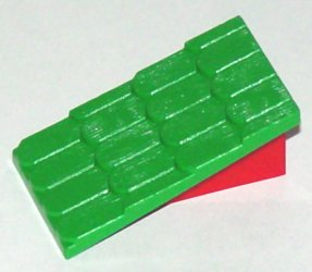 Lego Fabuland Roof Support Slope, 6 x 2 with Green Fabuland Roof Slope without Chimney Hole (787 / 4323)