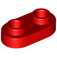 Lego Plate Special 1 x 2 Rounded with 2 Open Studs / Red