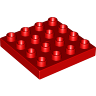 Lego Duplo Plate 4 x 4 / Red