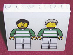 Lego Brick 1 x 6 x 5 with Two Soccer Players Pattern (Sticker) - Sets 3414 / 3419