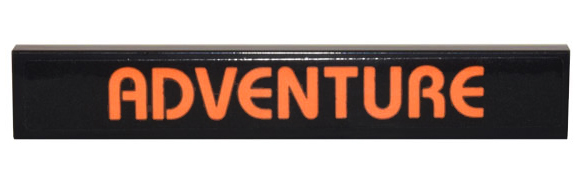 Lego Tile 1 x 6 with Orange 'ADVENTURE' Pattern (Sticker) - Set 10306