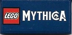 Lego Tile 2 x 4 with LEGO MYTHICA Logo Pattern (Sticker) - Set 40556 / Dark Blue