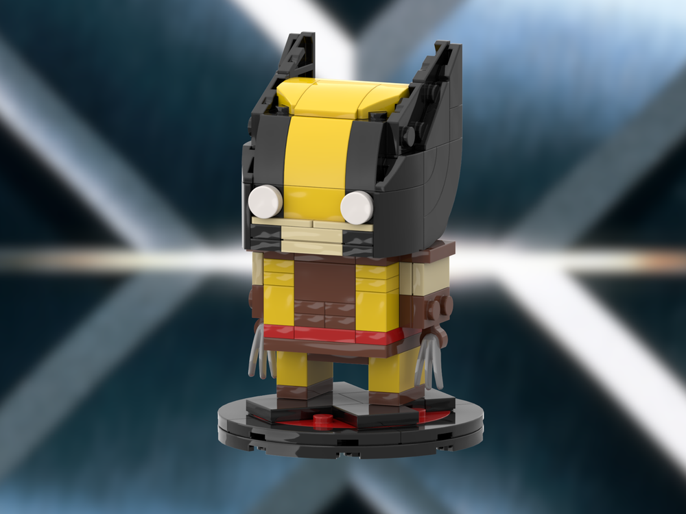 Lego Wolverine Brickhead (Brown & Yellow)