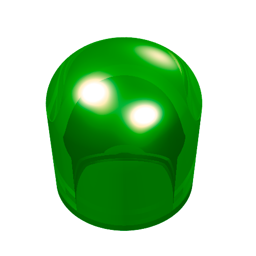Lego Brick Round 1 x 1 x 2/3 Light Bulb Cover / Trans-Green