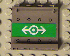 Lego Panel 1 x 4 x 3 - Hollow Studs with Train Logo White on Green Pattern on Inside (Sticker) - Set 4512-1