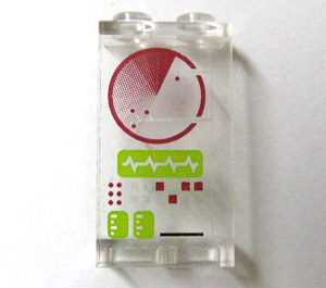 Lego Panel 1 x 2 x 3 - Solid Studs with Radar Screen and Console Pattern (Sticker) - Set 7297