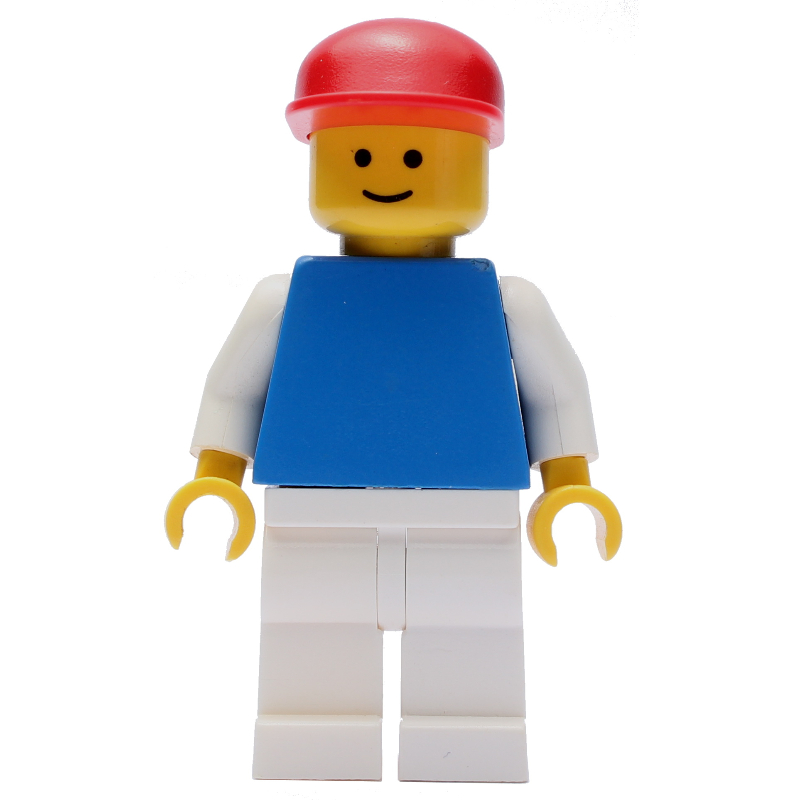 Lego Blue Torso, White Legs, Red Cap