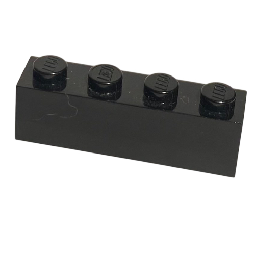 Lego Brick 1 x 4 with Bottom Tubes, Lowered Center Cross Support / Black