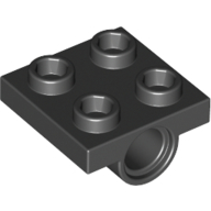 Lego Plate Special 2 x 2 with 2 Pin Holes / Black