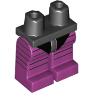 Lego Hips and Magenta Legs with Black Swimsuit and Black Stripes Print