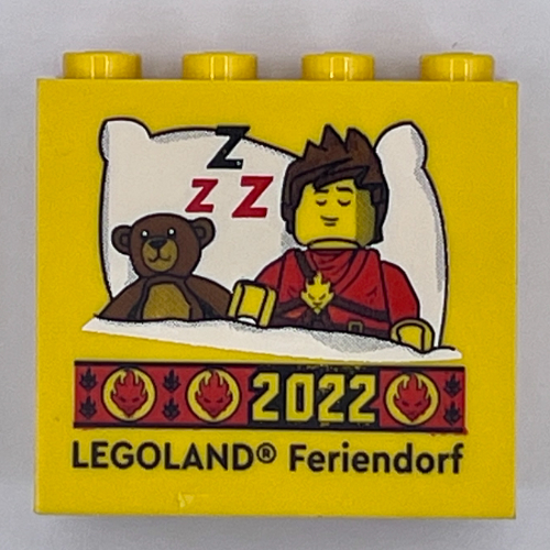 Lego Brick 2 x 4 x 3 with 'LEGOLAND Feriendorf 2022' Print