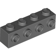 Lego Brick Special 1 x 4 with 4 Studs on One Side / Dark Bluish Gray