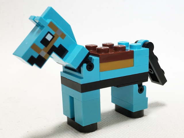Lego Minecraft Horse, Medium Azure - Brick Built