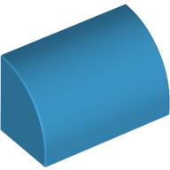 Lego Brick Curved 1 x 2 x 1 No Studs / Dark Azure