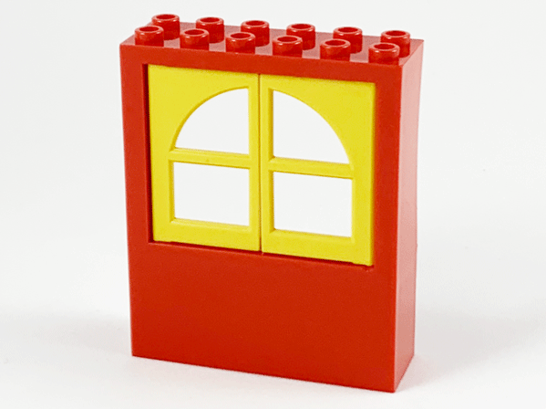 Lego Window 2 x 6 x 6 FreeStyle with 2 Yellow Panes (6236 / 601)