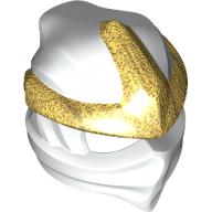 Lego Wrap with Forehead Ridge with Gold 3 Point Emblem, Bow in Back pattern / White