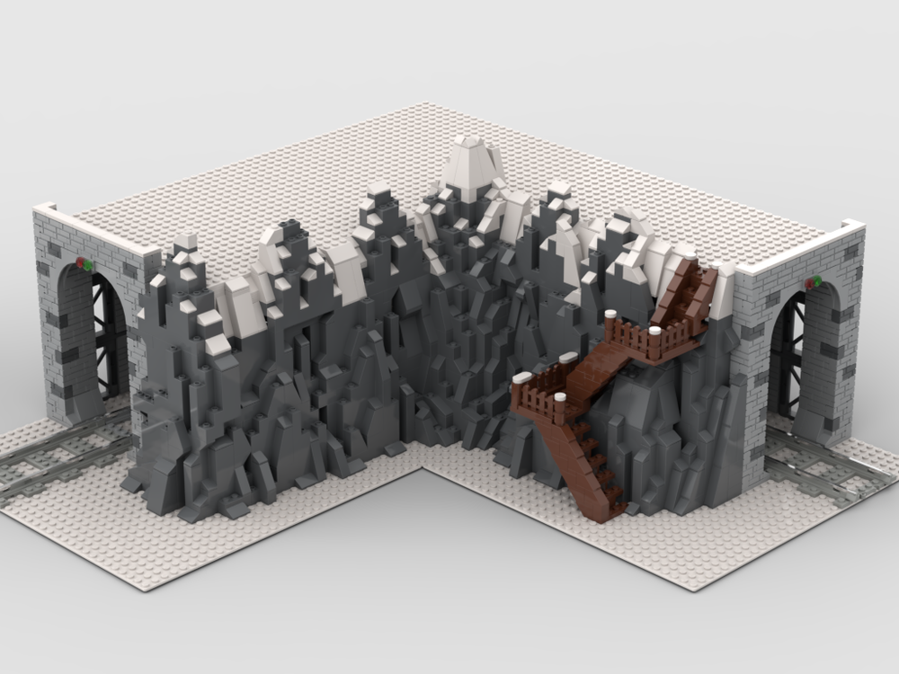 Lego Tunnel with mountain for winter village