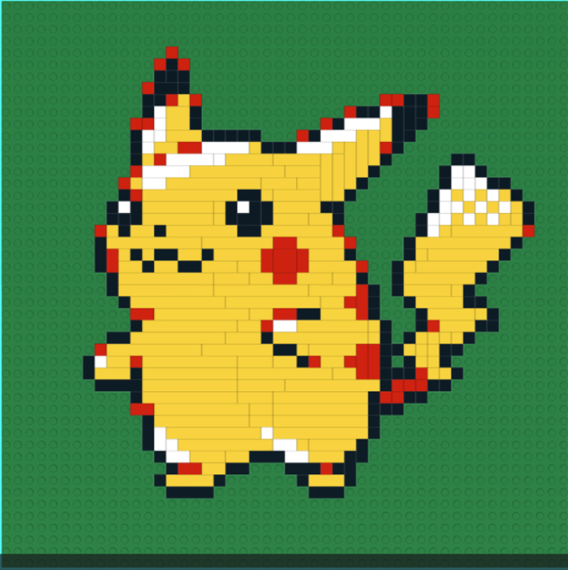 Lego pokemon crystal version pikachu pixel art