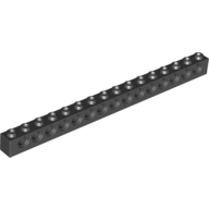 Lego Technic Brick 1 x 16 [15 Pin Holes] / Black