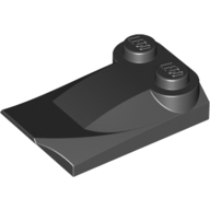 Lego Brick Wedged, Curved 2 x 3 x 2/3 Two Studs, Wing End / Black