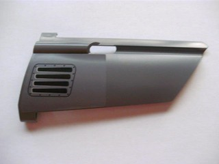 Lego Technic, Panel Fairing #20 Large Long, Small Hole, Side A with Air Vent and Rivets Pattern (Sticker) - Set 8297 / Dark Bluish Gray
