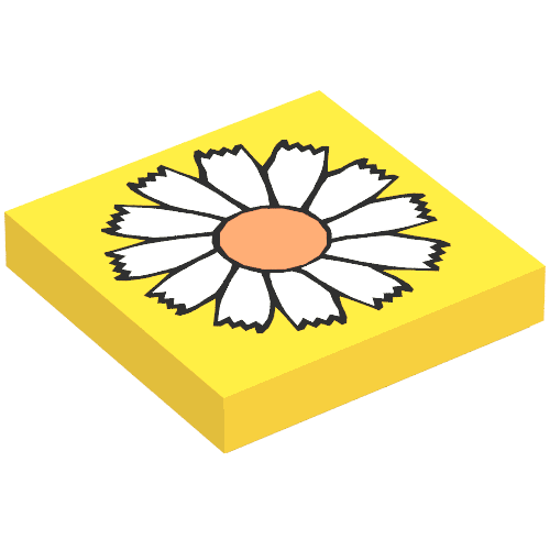 Lego Tile 2 x 2 with Flower Print