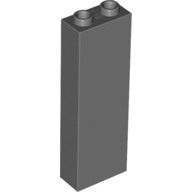 Lego Brick 1 x 2 x 5 with Hollow Studs / Dark Bluish Gray