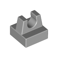 Lego Tile Special 1 x 1 with Clip and Straight Tips / Light Bluish Gray