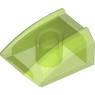 Lego Brick Curved 2 x 2 with Lip, No Studs / Trans-Bright Green