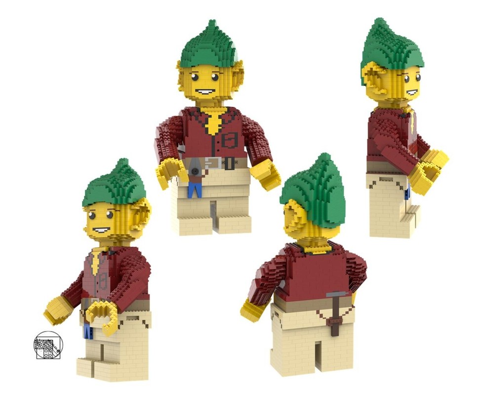 Lego Maxi figure elf with dark red shirt