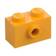 Lego Brick Special 1 x 2 with 1 Center Stud on 1 Side, Bottom Stud Holder / Bright Light Orange
