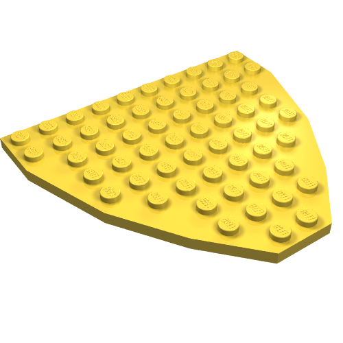 Lego Wedge Plate 9 x 10 Boat Bow / Yellow