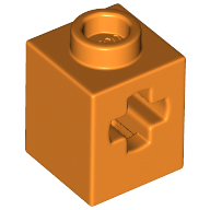 Lego Technic Brick 1 x 1 with Axle Hole / Orange