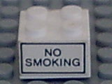 Lego Brick 2 x 2 with 'NO SMOKING' Pattern on Both Sides (Stickers) - Set 6375-2