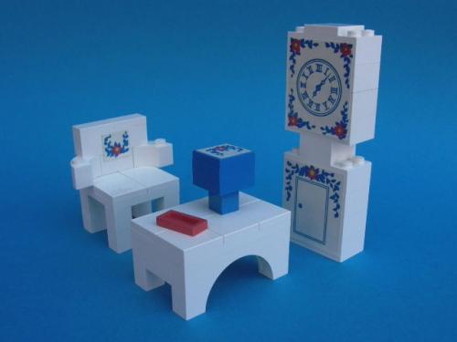 Lego Grandfather Clock, Chair and Table