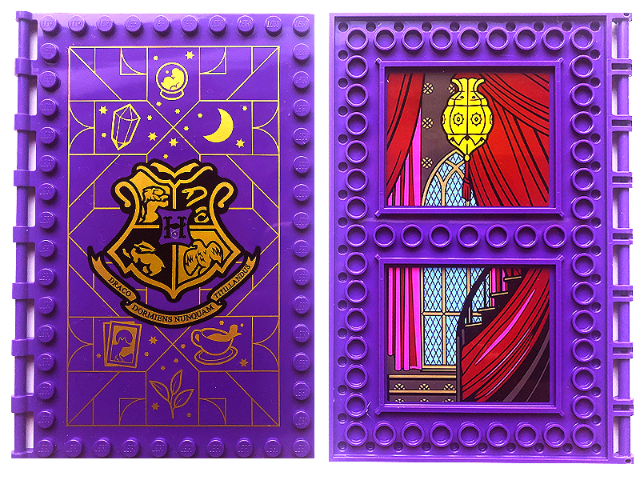 Lego Tile, Modified 10 x 16 with Studs on Edges and Bar Handles with Hogwarts Divination Class, Stain Glass Window, Chandelier, Curtains, and Staircase on Inside Pattern (Stickers) - Set 76396