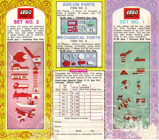 Lego 1967 Small Velveeta Kraft Special Offer Order Form (H 2414)