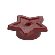 Lego Tile, Star with Stud Holder, Pin Hole / Dark Red