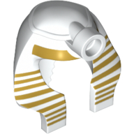 Lego Headdress Mummy with Gold Stripes Thick at Top and 9 Gold Stripes Thin at Sides Print