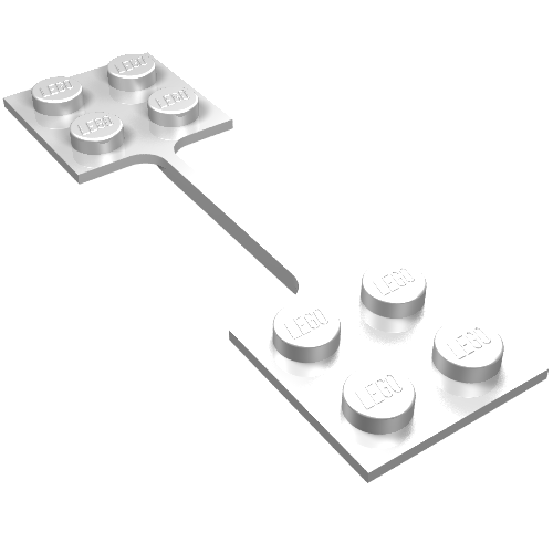 Lego Hinge Coupling, Two Connected 2 x 2 Plates [Nylon] / Milky White
