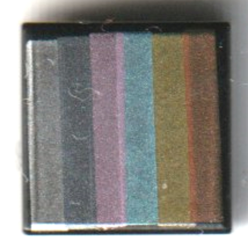 Lego Tile 1 x 1 with Light Bluish Grey/Dark Bluish Gray/Bright Pink/Medium Blue/Bright Light Orange/Coral Stripes Print / Black