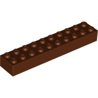 Lego Brick 2 x 10 / Reddish Brown