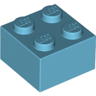 Lego Brick 2 x 2 / Medium Azure