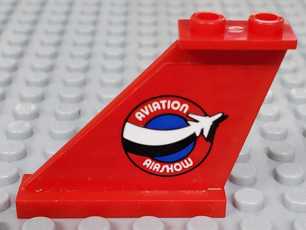 Lego Tail 4 x 1 x 3 with 'AVIATION AIRSHOW' Pattern Model Left Side (Sticker) - Set 60103