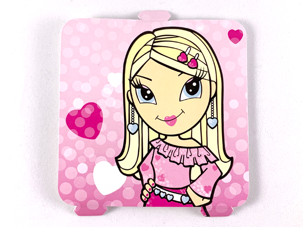 Lego Clikits Insert 8 x 8 for Frame, with Tabs, 'Heart' with Pink Background Print